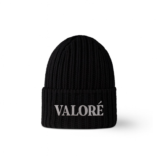 VALORÉ Classic Knit Beanie – Black